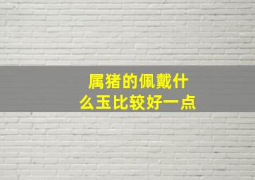 属猪的佩戴什么玉比较好一点