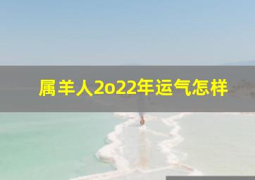 属羊人2o22年运气怎样