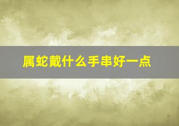 属蛇戴什么手串好一点