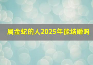 属金蛇的人2025年能结婚吗