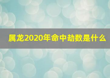 属龙2020年命中劫数是什么