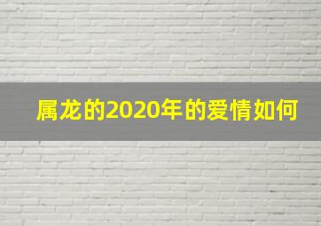 属龙的2020年的爱情如何