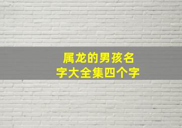 属龙的男孩名字大全集四个字