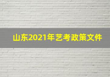 山东2021年艺考政策文件