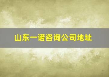 山东一诺咨询公司地址