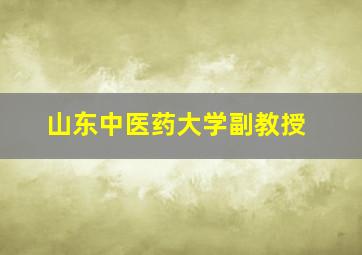 山东中医药大学副教授