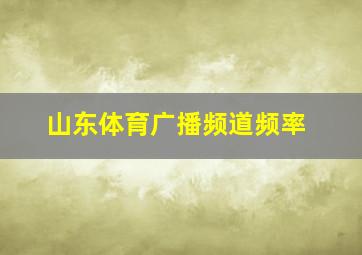 山东体育广播频道频率