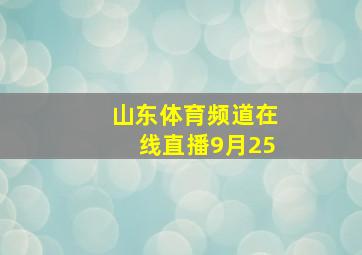 山东体育频道在线直播9月25