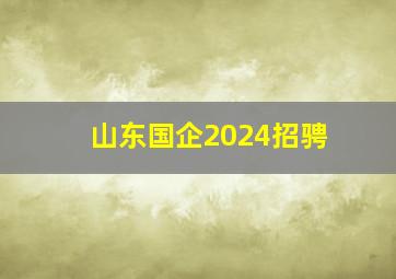 山东国企2024招骋