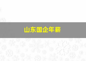 山东国企年薪