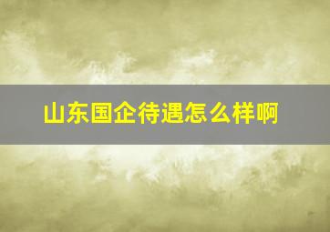 山东国企待遇怎么样啊