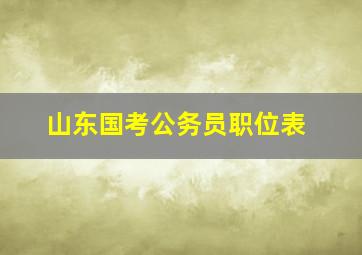 山东国考公务员职位表