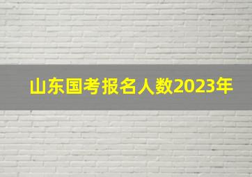 山东国考报名人数2023年