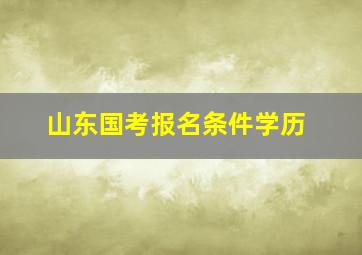 山东国考报名条件学历