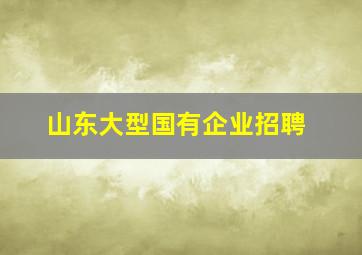 山东大型国有企业招聘