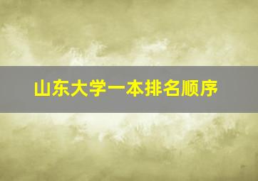 山东大学一本排名顺序