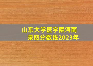 山东大学医学院河南录取分数线2023年