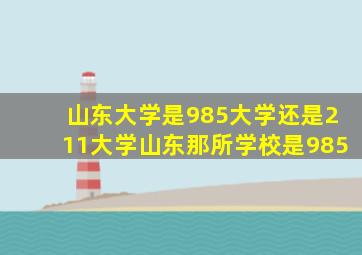 山东大学是985大学还是211大学山东那所学校是985