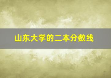 山东大学的二本分数线