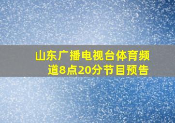 山东广播电视台体育频道8点20分节目预告