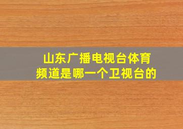 山东广播电视台体育频道是哪一个卫视台的