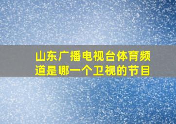 山东广播电视台体育频道是哪一个卫视的节目