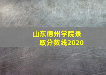 山东德州学院录取分数线2020