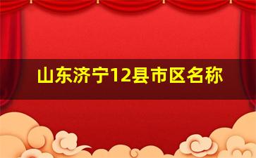 山东济宁12县市区名称