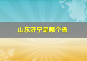 山东济宁是哪个省