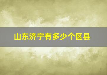 山东济宁有多少个区县