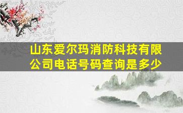 山东爱尔玛消防科技有限公司电话号码查询是多少