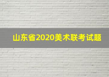 山东省2020美术联考试题