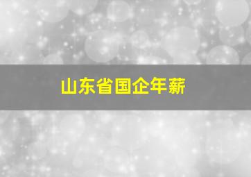 山东省国企年薪