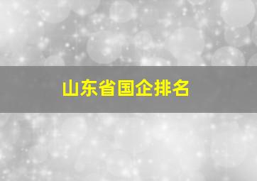 山东省国企排名