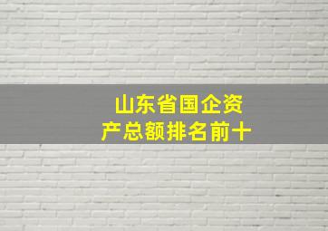 山东省国企资产总额排名前十