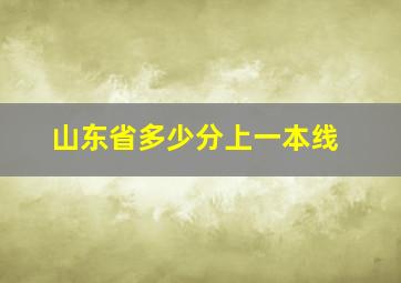 山东省多少分上一本线