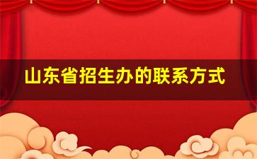 山东省招生办的联系方式