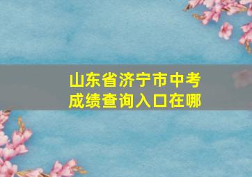 山东省济宁市中考成绩查询入口在哪