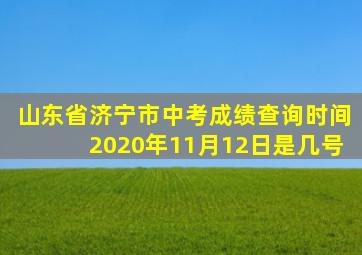 山东省济宁市中考成绩查询时间2020年11月12日是几号