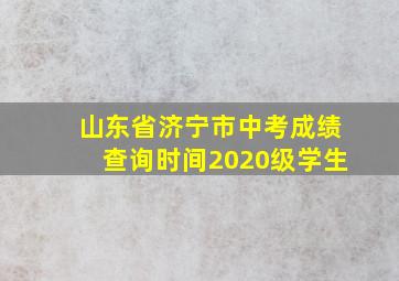 山东省济宁市中考成绩查询时间2020级学生