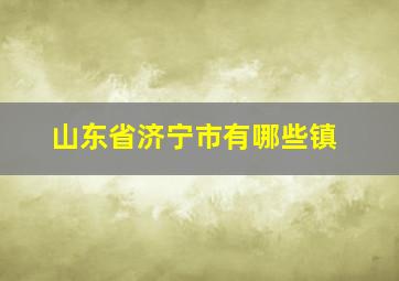 山东省济宁市有哪些镇