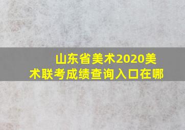 山东省美术2020美术联考成绩查询入口在哪