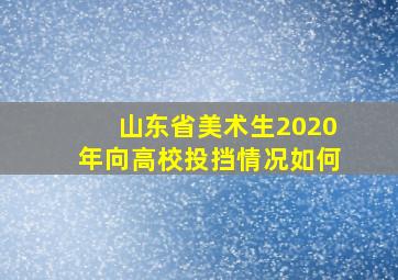 山东省美术生2020年向高校投挡情况如何