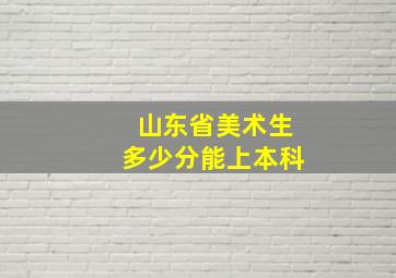 山东省美术生多少分能上本科