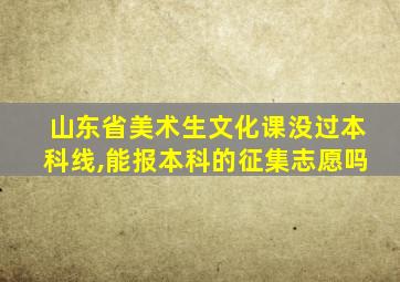 山东省美术生文化课没过本科线,能报本科的征集志愿吗