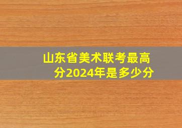 山东省美术联考最高分2024年是多少分