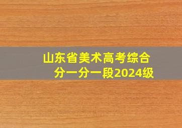 山东省美术高考综合分一分一段2024级