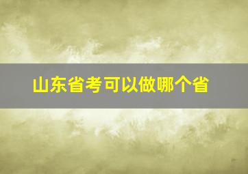 山东省考可以做哪个省