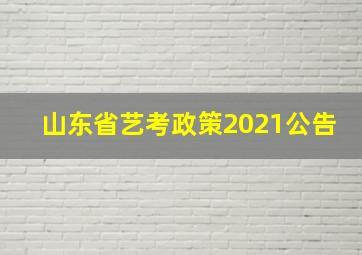 山东省艺考政策2021公告