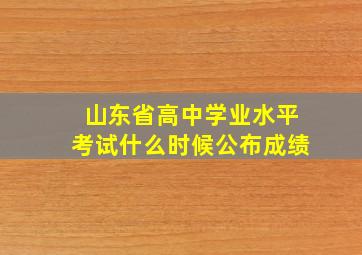 山东省高中学业水平考试什么时候公布成绩